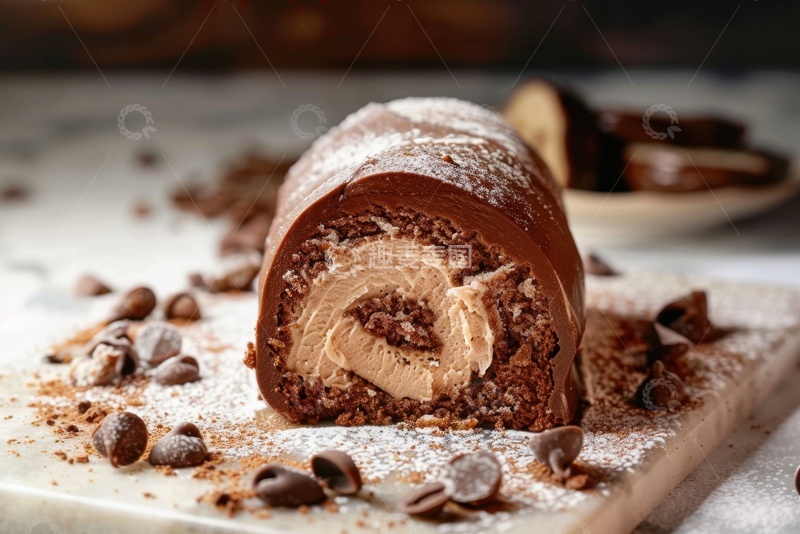 高清大图下载【趣麦麦图】奶油巧克力夹心面包