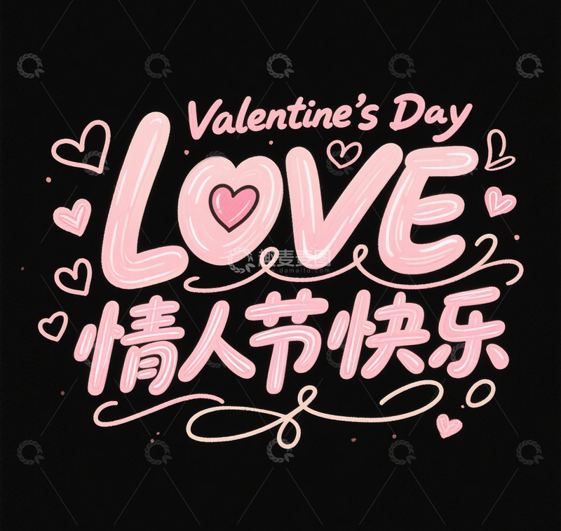 高清大图下载【趣麦麦图】情人节主题字3