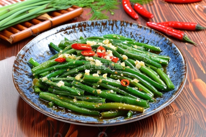 高清大图下载【趣麦麦图】一盘凉拌酸辣豆角