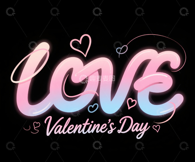 高清大图下载【趣麦麦图】情人节主题字1
