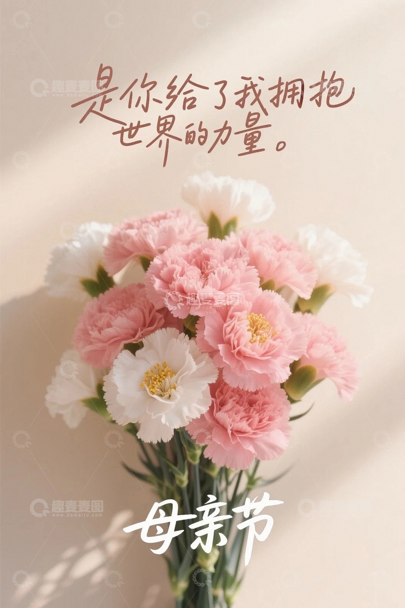 高清大图下载【趣麦麦图】母亲节康乃馨6