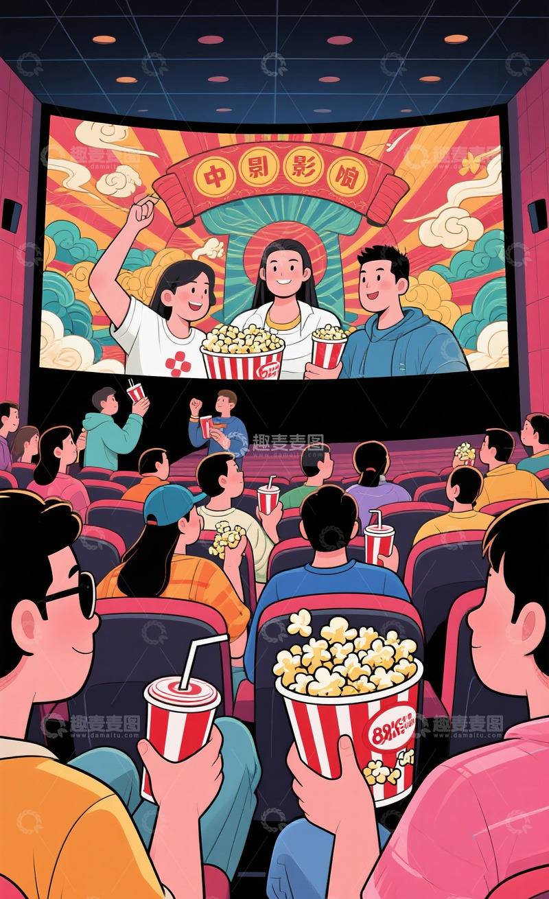 高清大图下载【趣麦麦图】电影院海报