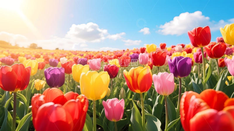 高清大图下载【趣麦麦图】郁金香墙画图片1