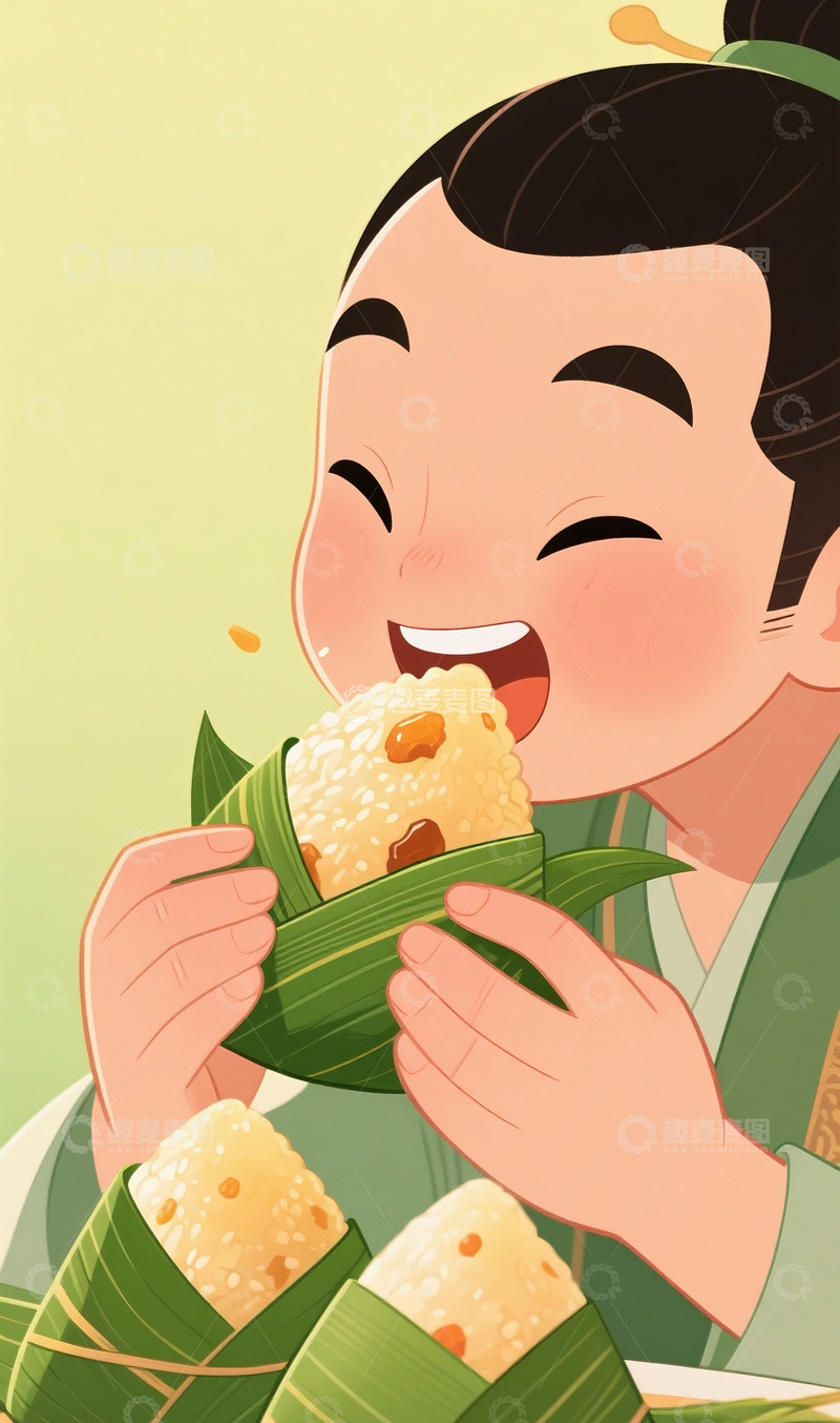 吃粽子特写6
