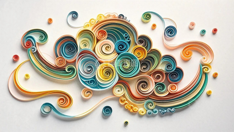 高清大图下载【趣麦麦图】衍纸艺术祥云图案3