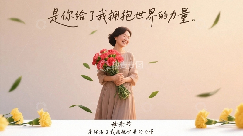 高清大图下载【趣麦麦图】母亲节康乃馨背景