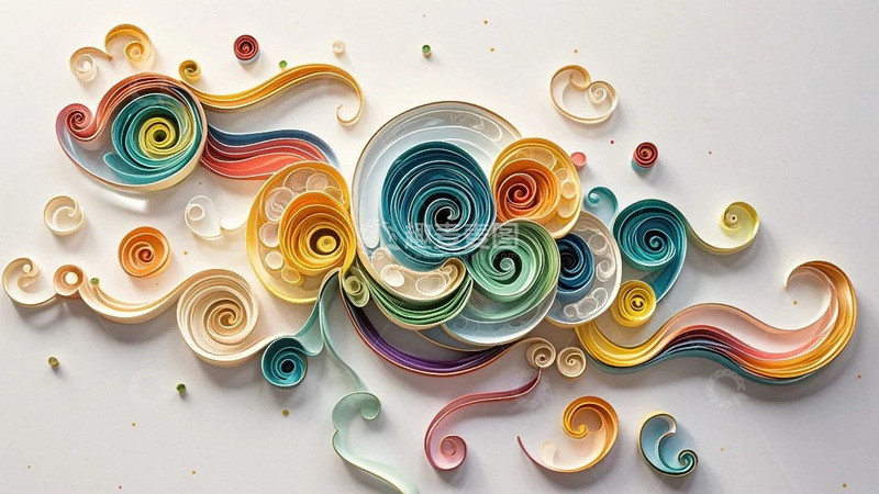 高清大图下载【趣麦麦图】衍纸艺术祥云图案4