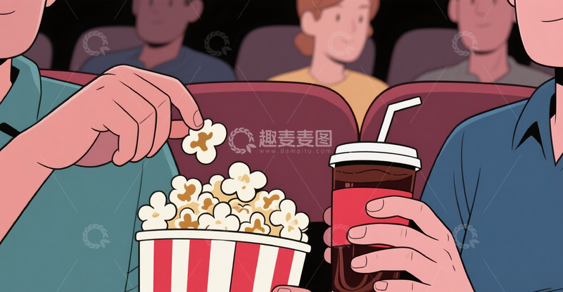 高清大图下载【趣麦麦图】看电影的观众1