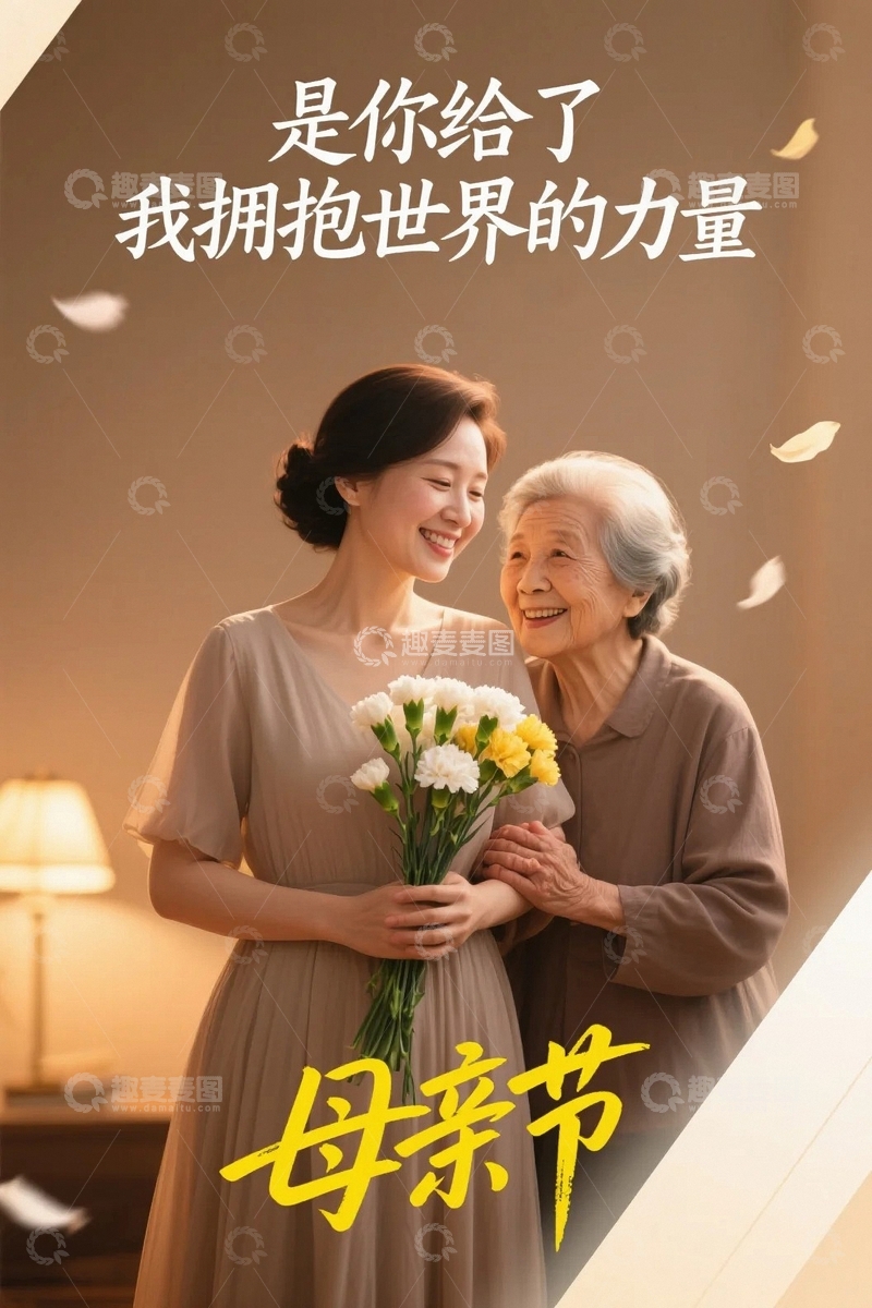 高清大图下载【趣麦麦图】母亲节康乃馨背景15