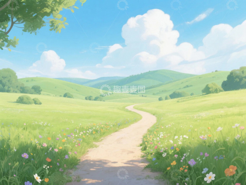 高清大图下载【趣麦麦图】新海诚风格草原风光2