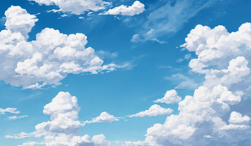 插画蓝天白云视觉焦点2