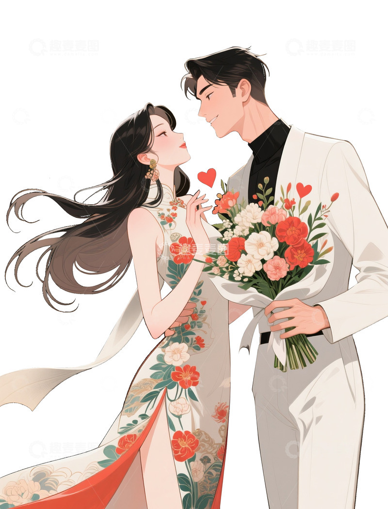 高清大图下载【趣麦麦图】卡通情侣免抠人物3