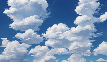 插画蓝天白云视觉焦点