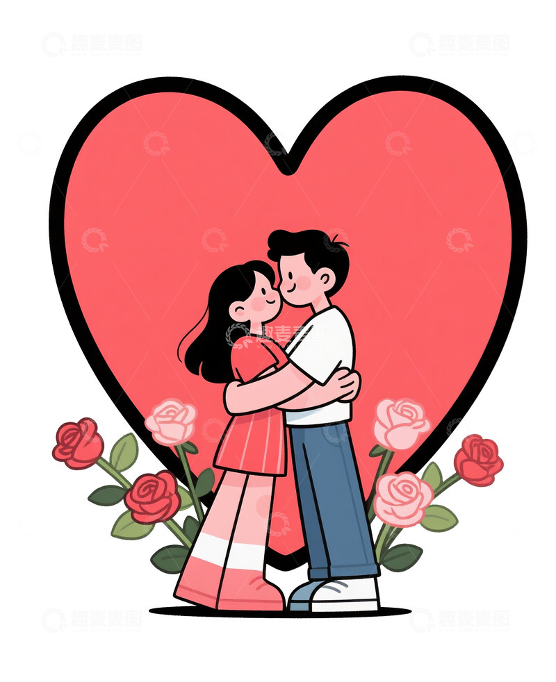 高清大图下载【趣麦麦图】漫画情侣人物免抠元素4