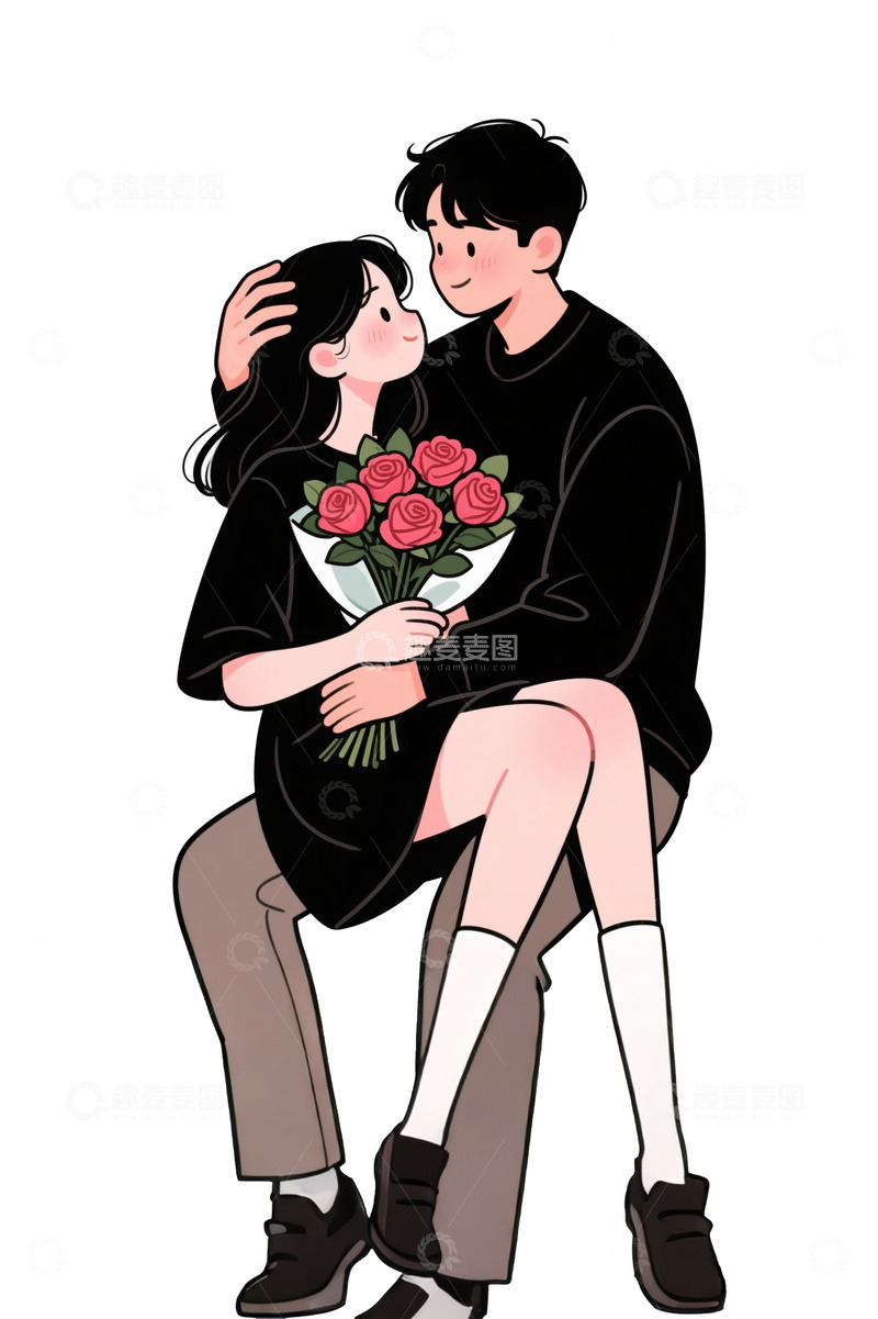 高清大图下载【趣麦麦图】漫画情侣人物免抠素材11