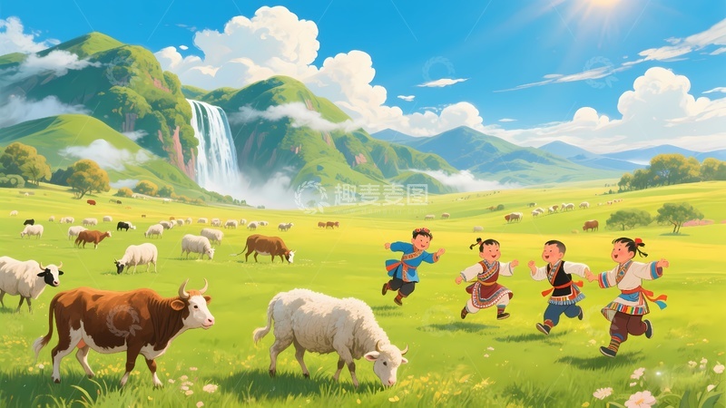 高清大图下载【趣麦麦图】那拉提草原佛教