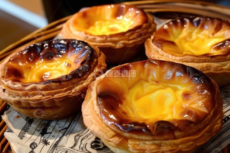 高清大图下载【趣麦麦图】一盘美味的烤蛋挞