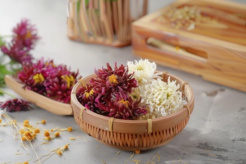 一木篮子干菊花