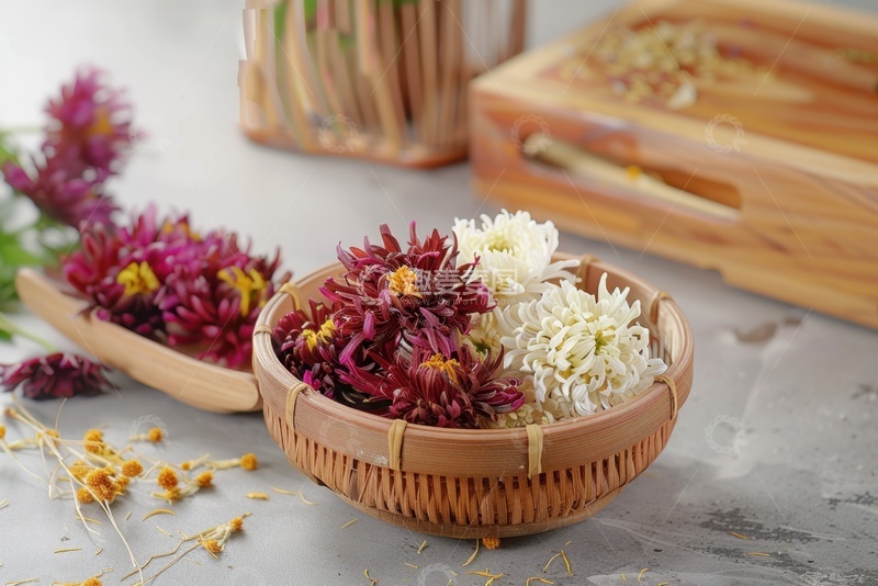 高清大图下载【趣麦麦图】一木篮子干菊花