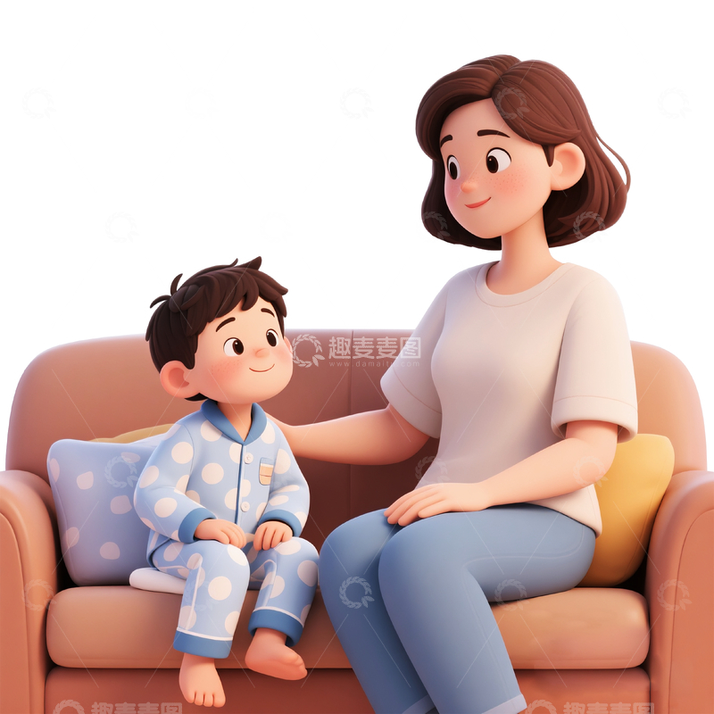 源文件下载【趣麦麦图】母亲节主题卡通插画2