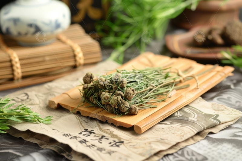 高清大图下载【趣麦麦图】放在桌面的中草药植物