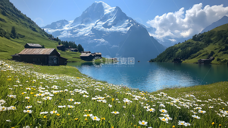 高清大图下载【趣麦麦图】雪山下的湖泊7