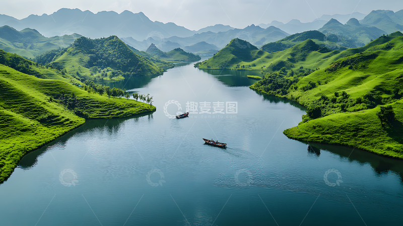 高清大图下载【趣麦麦图】绿色溪流河道3