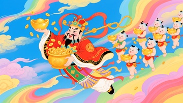 新年财神到财源广进