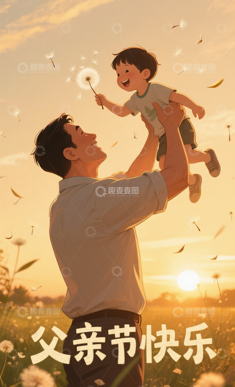 高清大图下载【趣麦麦图】父亲节海报6