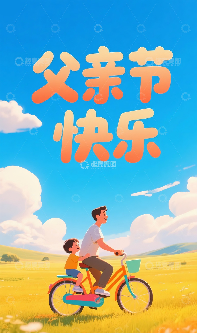 高清大图下载【趣麦麦图】父亲节海报5