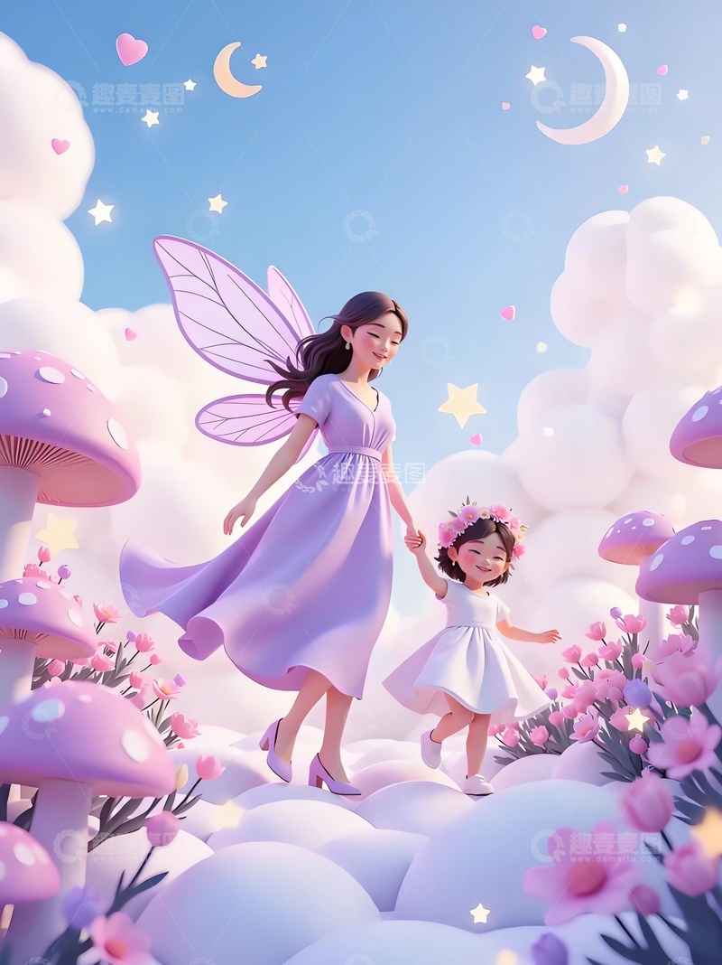 高清大图下载【趣麦麦图】母亲节节日海报插画109