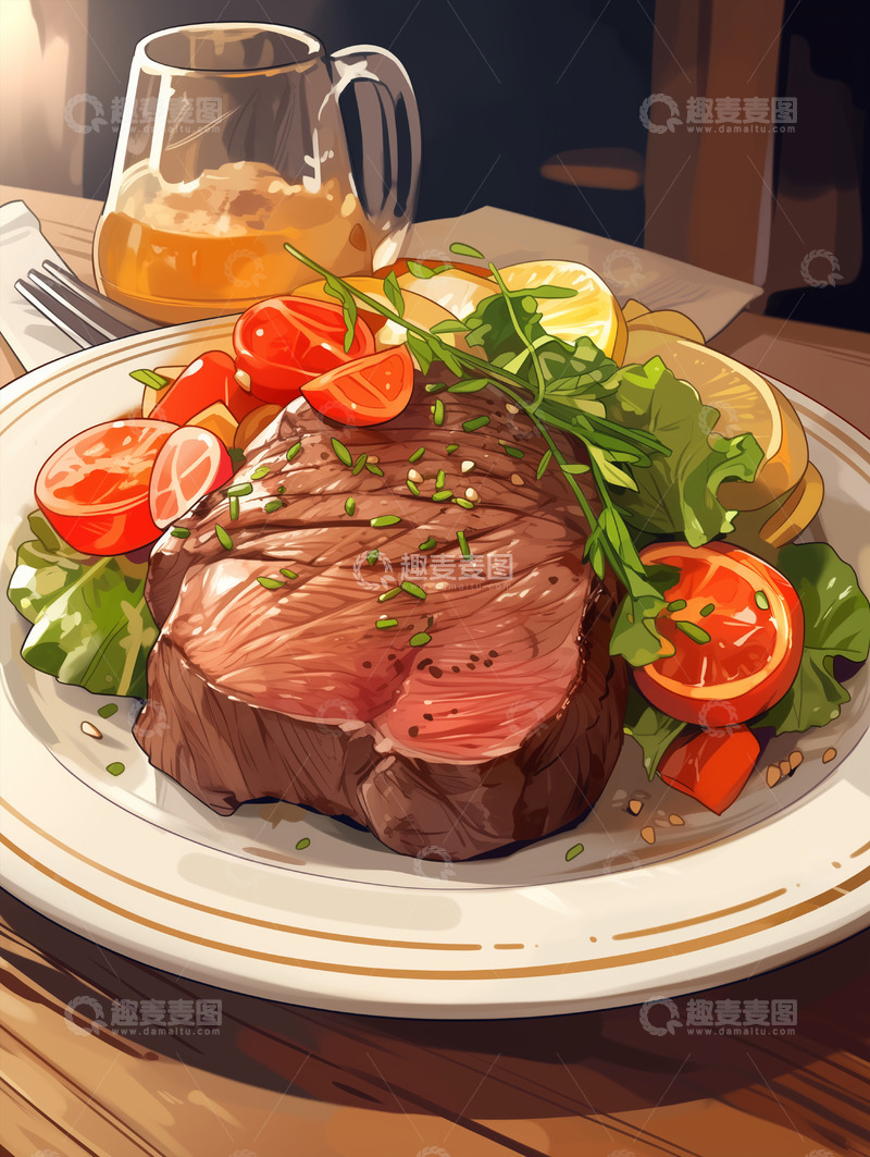 高清大图下载【趣麦麦图】美食篇&mdash;&mdash;牛排4