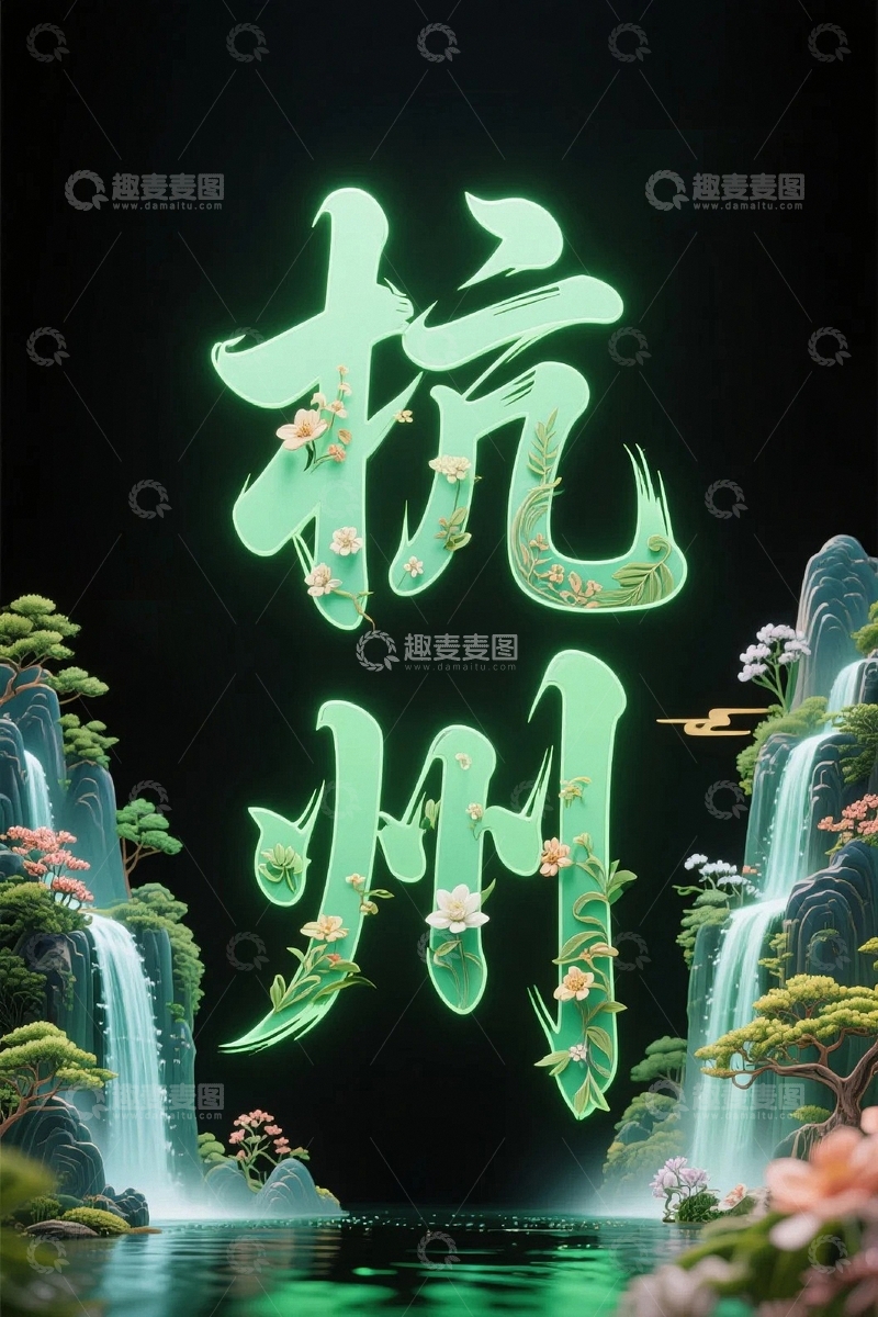 高清大图下载【趣麦麦图】杭州地标字体设计11