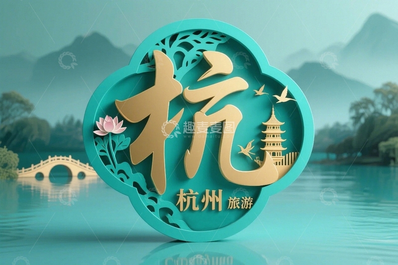 高清大图下载【趣麦麦图】杭州地标字体设计12