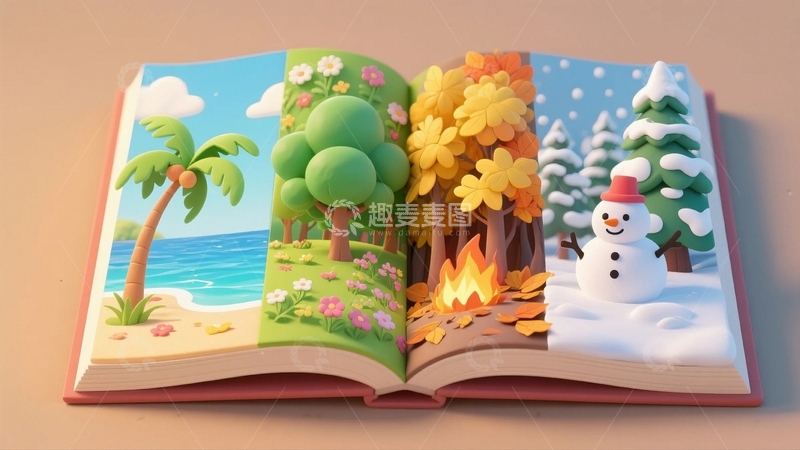 高清大图下载【趣麦麦图】春夏秋冬一年四季