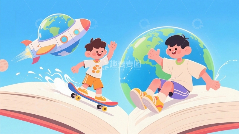 高清大图下载【趣麦麦图】卡通人物知识背景9