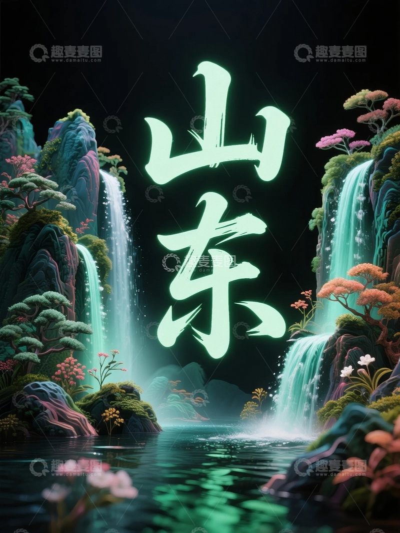 高清大图下载【趣麦麦图】山东地标字体设计