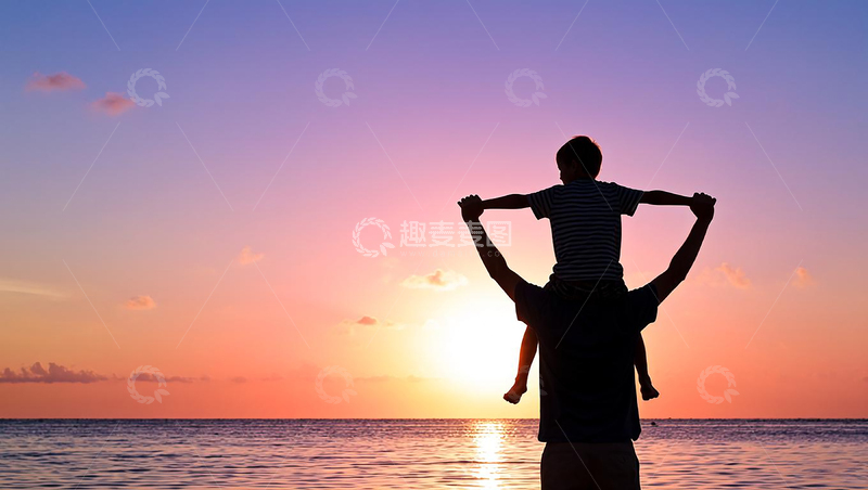 高清大图下载【趣麦麦图】父亲节亲子海报1