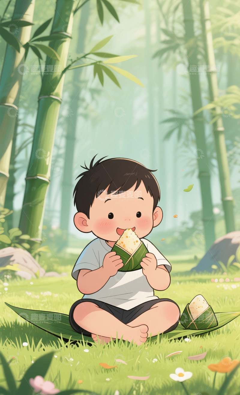 端午节吃粽子人物2