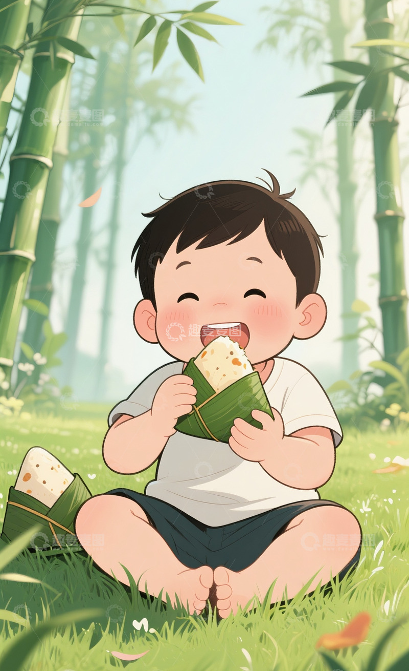 端午节吃粽子人物1