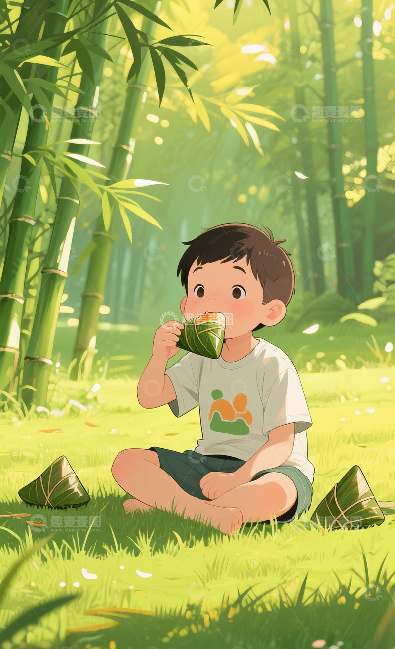 端午节吃粽子人物3