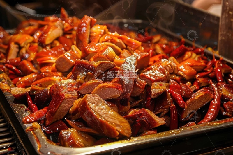 高清大图下载【趣麦麦图】一盘麻辣卤鸭肉
