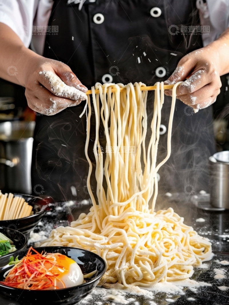 高清大图下载【趣麦麦图】扯面的一位厨师