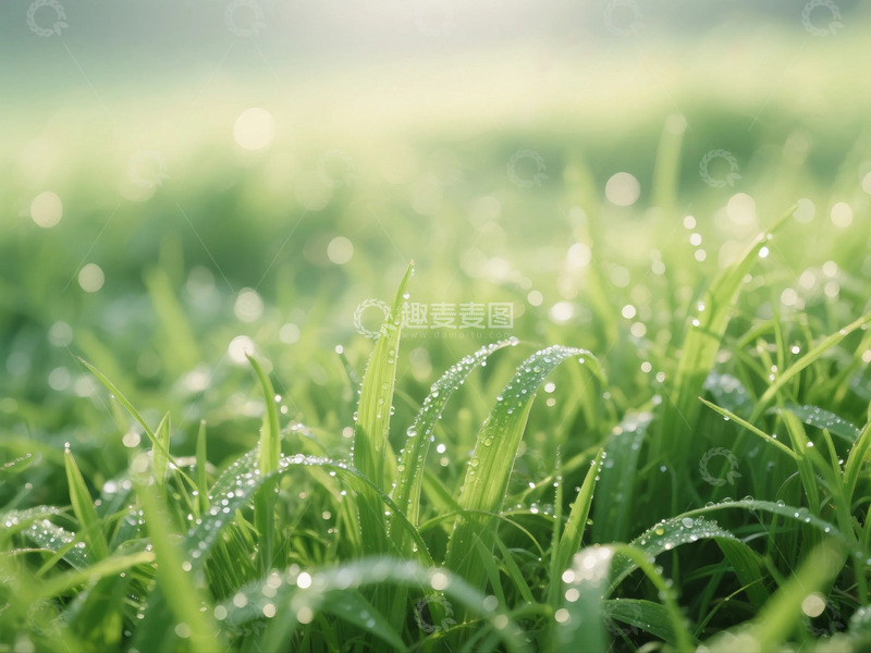 高清大图下载【趣麦麦图】雨后的草原特写2