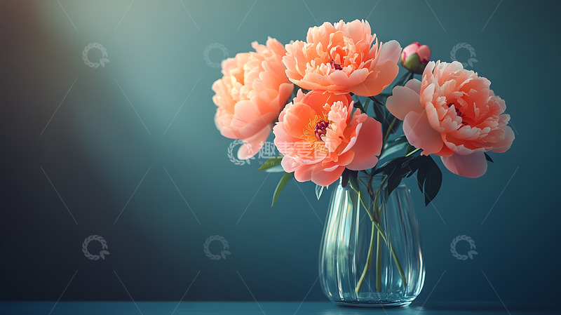高清大图下载【趣麦麦图】盛放的牡丹花与花瓶5