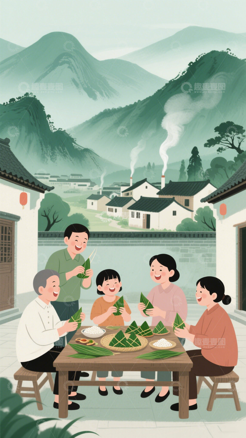 高清大图下载【趣麦麦图】端午节海报背景25