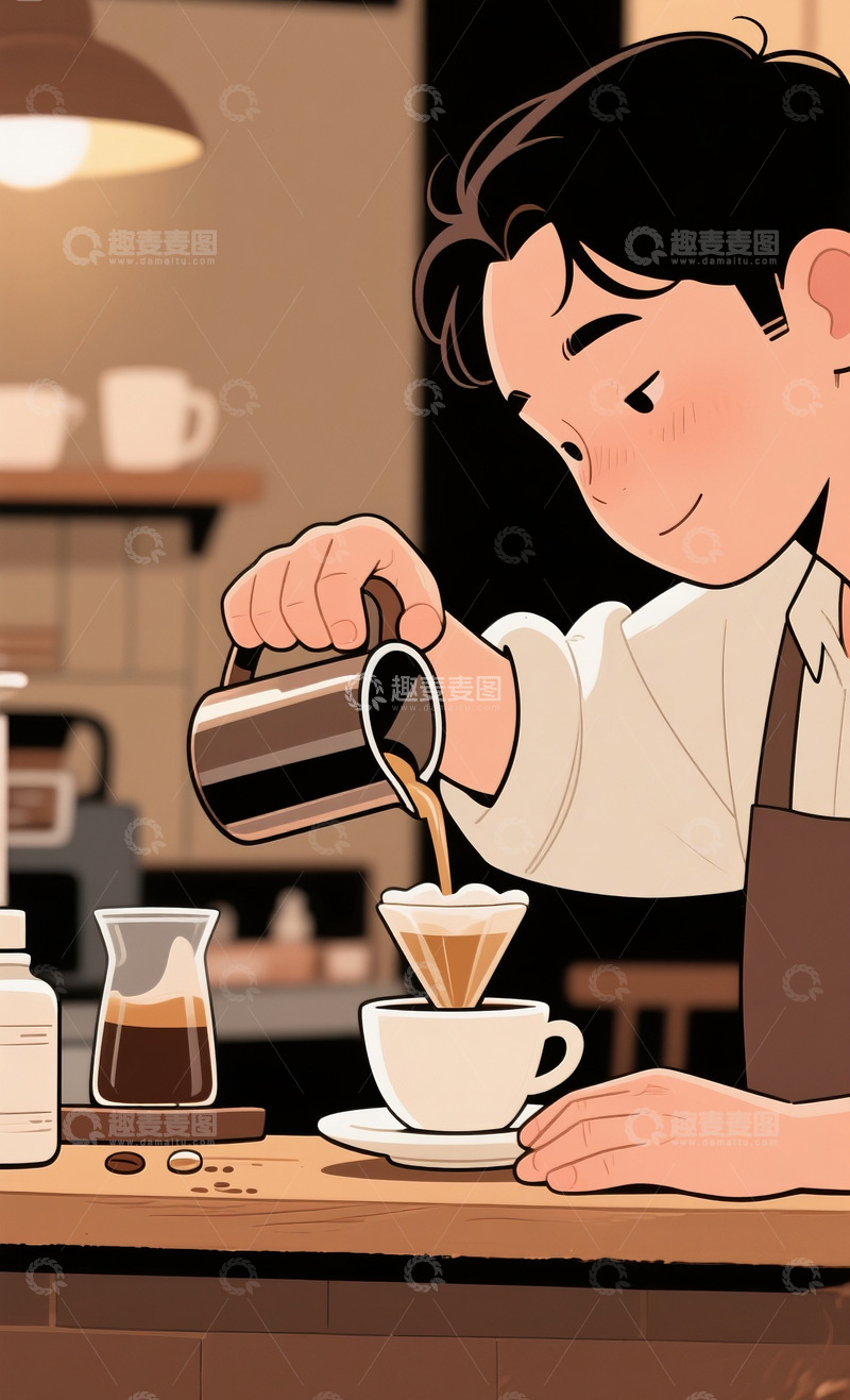 高清大图下载【趣麦麦图】漫画咖啡师