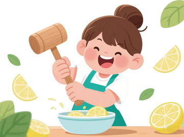 暴打 柠檬茶 手打茶 暴打柠檬茶 手绘  女孩