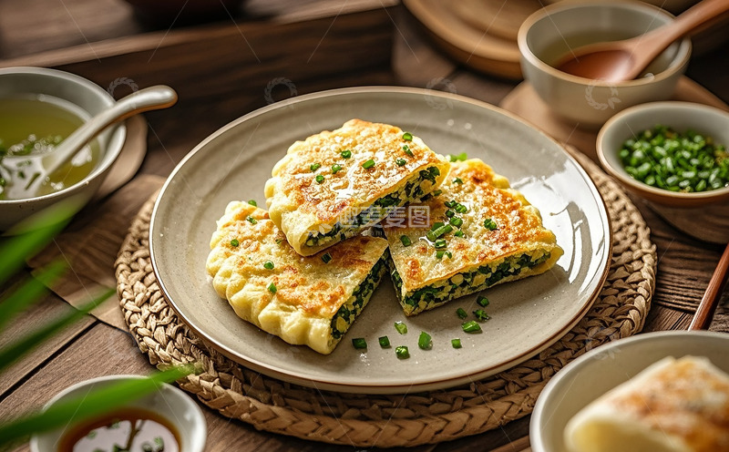 高清大图下载【趣麦麦图】韭菜饼3