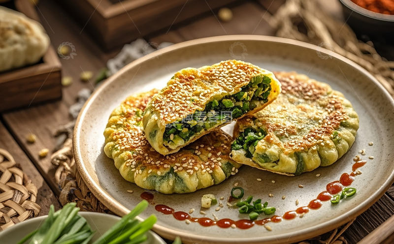 高清大图下载【趣麦麦图】韭菜饼7